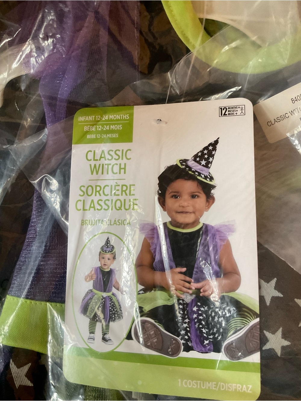 Classic Purple and Green Witch Costume for Kids